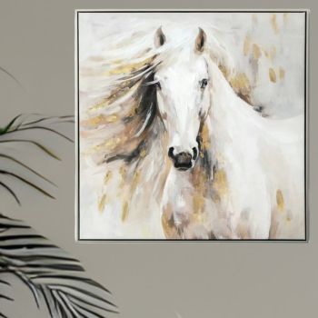 КАРТИНА КОНСКА ГЛАВА 80см*80см - СВОБОДАТА НА ВЯТЪРА