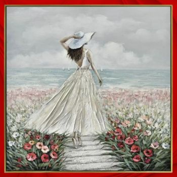 Картина Жена и градинска пътека