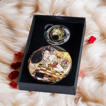 КОМПЛЕКТ ОТ ОГЛЕДАЛЦЕ И ЗАКАЧАЛКА ЗА ЧАНТА -  ЦЕЛУВКАТА НА ГУСТАВ КЛИМТ