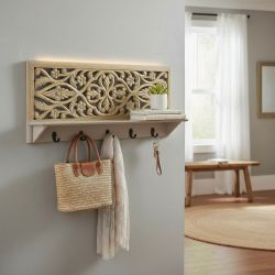 ЗАКАЧАЛКА С РАФТ И ПАНО ОТ ДАНТЕЛА - ИЗКУСТВО ОТ ДЪРВО