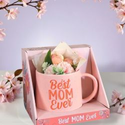 ЧАША С БУКЕТЧЕ ЦВЕТЯ - НАЙ-ДОБРАТА МАЙКА ЗАВИНАГИ