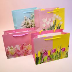 ПОДАРЪЧНА ТОРБИЧКА 26см*31см / 4 варианта / - ПРОЛЕТНИ ЦВЕТЯ