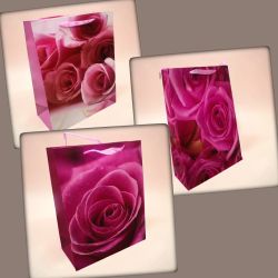 ПОДАРЪЧНА ТОРБИЧКА 45см*30см / 3 варианта / - РОЗИ В РОЗОВА ПРЕМЯНА