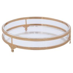 ПЛАТО / ПОДНОС КРЪГ - МЕДНИ РАМКИ 