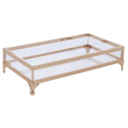 ПЛАТО / ПОДНОС ПРАВОЪГЪЛЕН - МЕДНИ РАМКИ 