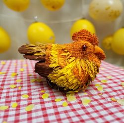 ДЕКОРАЦИЯ КОКОШКА ОТ ЕСТЕСТВЕНИ МАТЕРИАЛИ - ЗЕБЛО И КОНОП