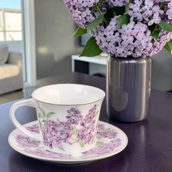 ЕДИНИЧЕН КОМПЛЕКТ ЗА КАФЕ - ЧАЙ / чаша + чинийка / - ЛЮЛЯКОВИ НОЩИ