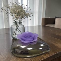 СВЕЩНИК ВЪВ ФОРМАТА НА СЪРЦЕ - ПЛАТИНЕНИ НЮАНСИ