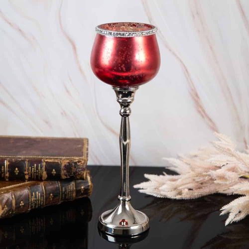 СВЕЩНИК 28,5см - ЧЕРВЕНА МАГИЯ