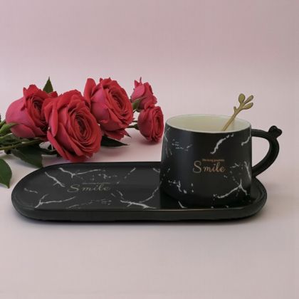 ЕДИНИЧЕН КОМПЛЕКТ ЗА КАФЕ - ЧЕРНО-БЯЛА  СТРАСТ