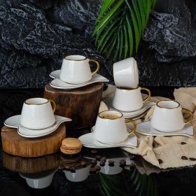 ПОРЦЕЛАНОВ СЕРВИЗ ЗА КЪСО ЕСПРЕСО - 6 ЧАШИ И 6 ЧИНИЙКИ