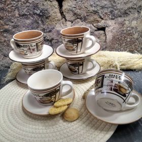 СЕРВИЗ ЗА КАФЕ И ЧАЙ - 6 ЧАШИ И 6 ЧИНИЙКИ