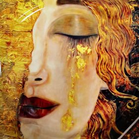 КОМПЛЕКТ ЗА ТОРТА  ОТ 2 ЧАСТИ - ЗЛАТНАТА СЪЛЗА