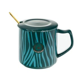 ЧАША С ЛЪЖИЧКА И КАПАЧЕ - ЦВЕТНА ЗЕБРА