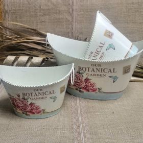 КОМПЛЕКТ ОТ 3 броя МЕТАЛНИ КАШПИ - БОТАНИЧЕСКА ГРАДИНА