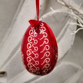 ВИСЯЩО ДЕКОРАТИВНО ЯЙЦЕ С ВЕЛИКДЕНСКИ ДЕКОР 10см