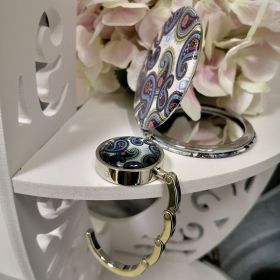 КОМПЛЕКТ ОТ ОГЛЕДАЛЦЕ И ЗАКАЧАЛКА ЗА ЧАНТА -  КАШМИР И ПЕРА