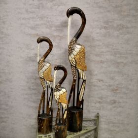 ДЪРВЕНА ФИГУРА ЧАПЛА /голяма/ 100см - ЕКЗОТИКА И ДЪРВО