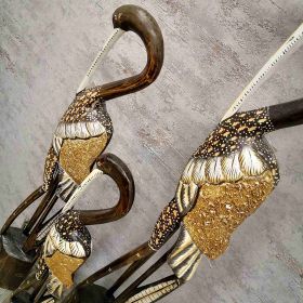 ДЪРВЕНА ФИГУРА ЧАПЛА /средна/ 80см - ЕКЗОТИКА И ДЪРВО