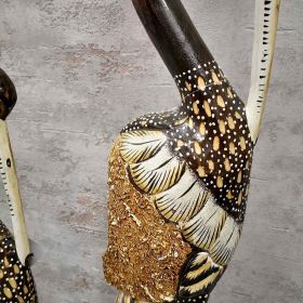 ДЪРВЕНА ФИГУРА ЧАПЛА  /малка/ 60см - ЕКЗОТИКА И ДЪРВО