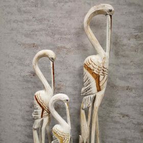 ДЪРВЕНА ФИГУРА ЧАПЛА /голяма/ 100см - ЕКЗОТИКА И ДЪРВО