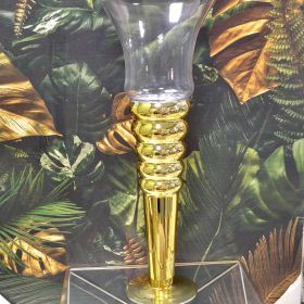 СТЪКЛЕНА ВАЗА - ПРОЗРАЧНОСТ И ЗЛАТО