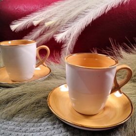 ПОРЦЕЛАНОВ СЕРВИЗ ЗА КАФЕ 6 чаши + 6 чинийки - ЦВЕТОВЕ ОТ СЛЪНЦЕТО