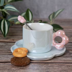 КОМПЛЕКТ ОТ ЧАША , ЧИНИЙКА И ЛЪЖИЧКА /светло синя/ - ПРОЛЕТЕН ЦВЯТ