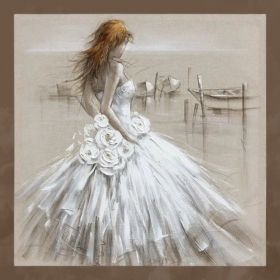 Картина Жена в бяла рокля