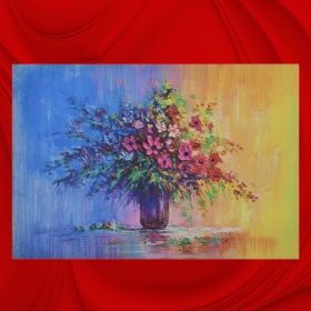 Картина - Арт натюрморт с цветя 100х70 см