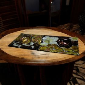 СТЪКЛЕН СВЕЩНИК С БРУКАТ - СТЪКЛЕНА ФЕЕРИЯ