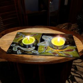 СТЪКЛЕН СВЕЩНИК С БРУКАТ - СТЪКЛЕНА ФЕЕРИЯ