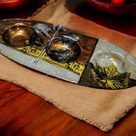 СТЪКЛЕН СВЕЩНИК С БРУКАТ - СТЪКЛЕНА ФЕЕРИЯ