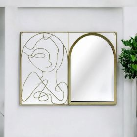 ОГЛЕДАЛО ЗА СТЕНА С МЕТАЛНА ОРНАМЕНТИКА ЛИЦЕ НА ЖЕНА