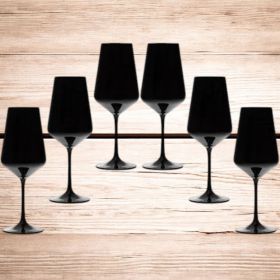 ЧАШИ ЗА ВИНО 6 БРОЯ - ЧЕРНА САНДРА