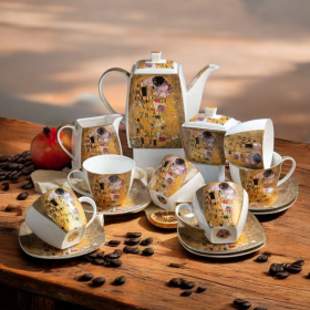 СЕРВИЗ ОТ 15 ЧАСТИ ЗА КАФЕ ИЛИ ЧАЙ -  ЦЕЛУВКАТА НА ГУСТАВ КЛИМТ