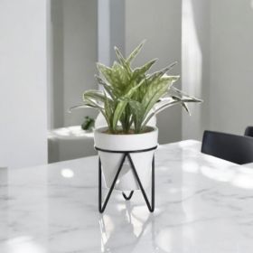 ИЗКУСТВЕНО СУКУЛЕНТНО РАСТЕНИЕ В КАШПА НА ПОСТАВКА - ЖИВОТ БЕЗ СВЕТЛИНА