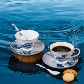 СЕРВИЗ ЗА КАФЕ / ЧАЙ ЗА ДВАМА / 2 чинийки + 2 чаши / - ГОЛЯМАТА ВЪЛНА