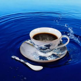 СЕРВИЗ ЗА КАФЕ / ЧАЙ ЗА ДВАМА / 2 чинийки + 2 чаши / - ГОЛЯМАТА ВЪЛНА