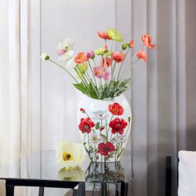 ПОРЦЕЛАНОВА ВАЗА - ЧЕРВЕНИ МАКОВЕ В БЕЗКРАЯ