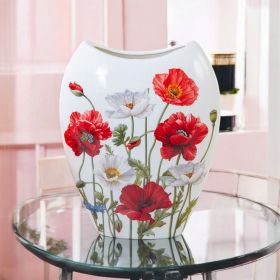 ПОРЦЕЛАНОВА ВАЗА - ЧЕРВЕНИ МАКОВЕ В БЕЗКРАЯ