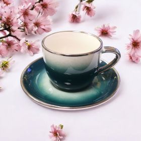 СЕРВИЗ ЗА КАФЕ / 6 чаши + 6 чинийки / - ПРОЛЕТНИ ТРЕПЕТИ В ЦВЕТОВЕ