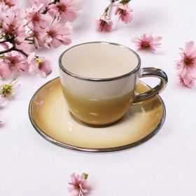 СЕРВИЗ ЗА КАФЕ / 6 чаши +6 чинийки / - ПРОЛЕТНИ ТРЕПЕТИ В ЦВЕТОВЕ