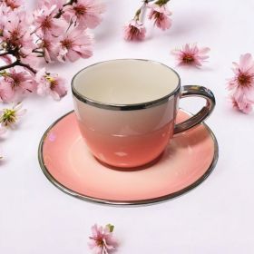 СЕРВИЗ ЗА КАФЕ / 6 чаши +6 чинийки / - ПРОЛЕТНИ ТРЕПЕТИ В ЦВЕТОВЕ