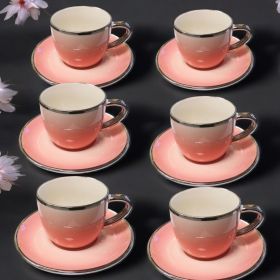 СЕРВИЗ ЗА КАФЕ / 6 чаши +6 чинийки / - ПРОЛЕТНИ ТРЕПЕТИ В ЦВЕТОВЕ