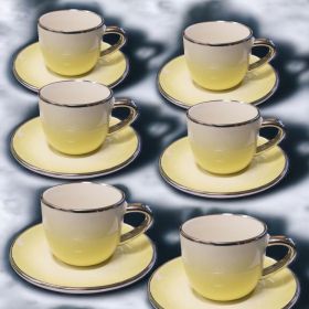 СЕРВИЗ ЗА КАФЕ / 6 чаши +6 чинийки / - ПРОЛЕТНИ ТРЕПЕТИ В ЦВЕТОВЕ