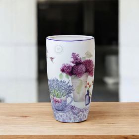 ПОРЦЕЛАНОВА ВАЗА - КОШНИЦА С ЛАВАНДУЛА