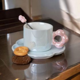 КОМПЛЕКТ ОТ ЧАША , ЧИНИЙКА И ЛЪЖИЧКА /светло синя/ - ПРОЛЕТЕН ЦВЯТ