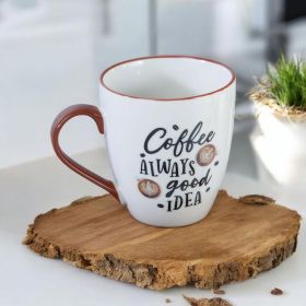 ПОРЦЕЛАНОВА ЧАША С НАДПИС - КАФЕТО ВИНАГИ Е ДОБРА ИДЕЯ