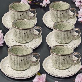 СЕРВИЗ ЗА КАФЕ / 6 чаши +6 чинийки / - ПРОЛЕТНИ ТРЕПТЕНИЯ В ЦВЕТОВЕ